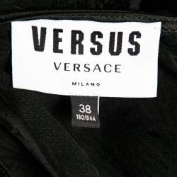 Pre Owned Versus Versace Black Jacquard Textured Crepe Sleeveless Dress S