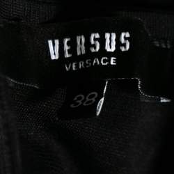 Pre Owned Versus Versace Black Stretch Knit Cross Back Detail Short Dress S