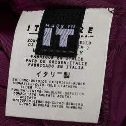 Pre Owned Versus Versace Vintage Purple Chain Detail Leather Dress M