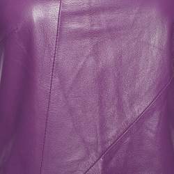 Pre Owned Versus Versace Vintage Purple Chain Detail Leather Dress M