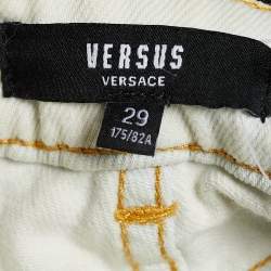 Versus Versace Cream Denim Distressed Jeans M