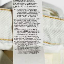 Versus Versace Cream Denim Distressed Jeans M