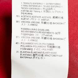 Pre Owned Versus Versace Red Crepe Lion Brooch Detail Mini Dress S