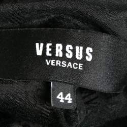 Versus Versace Black Wool Embroidered Logo Bomber Jacket M