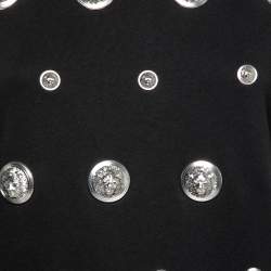 Pre Owned Versus Versace Black All Over Embellished Cotton Crewneck Sweatshirt L