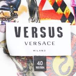 Versus Versace White Logo Printed Satin Shirt S