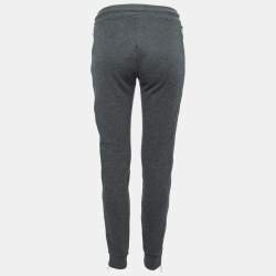 Versus Versace Grey Cotton Zip Detail Logo Tape Trimmed Joggers XS