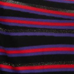 Pre Owned Versus Versace Multicolor Striped Knit Asymmetric Top M