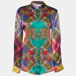 Versus Versace Multicolor Printed Silk Button Front Shirt M