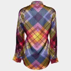 Versus Versace Multicolor Printed Silk Button Front Shirt M