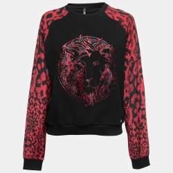 Versus Versace Black Knit Animal Motif Embroidered Jumper M