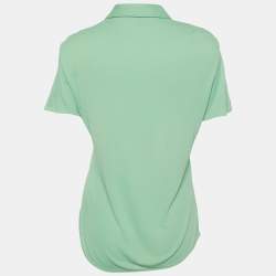 Versus Versace Green Jersey Knit Button Front Shirt M