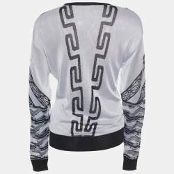 Pre Owned Versus Versace Monochrome Intarsia Knit Jumper M