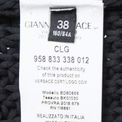 Versus Versace Black Rib Knit Logo Charm Detail Sweater S
