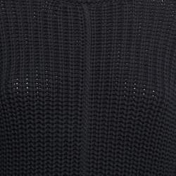 Versus Versace Black Rib Knit Logo Charm Detail Sweater S