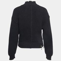 Versus Versace Black Rib Knit Logo Charm Detail Sweater S