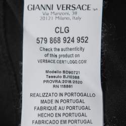 Pre Owned Versus Versace Black Contrast Logo Detail Cotton Crew Neck Half Sleeve T-Shirt S