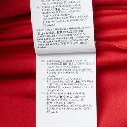 Pre Owned Versus Versace Red Cotton Logo Detailed High Neck T-Shirt XS