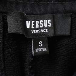 Versus Versace Black Logo Print Cotton Side Zip Detailed Joggers S