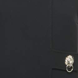 Pre Owned Versus Versace Black Crepe Logo Detailed Sleeveless Mini Dress S