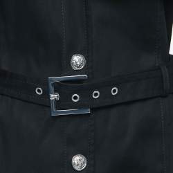 Versus Versace Black Stretch Cotton Trench Coat S