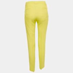 مملوكة مسبقًا Versus Versace Yellow Crepe Straight Leg Trousers S
