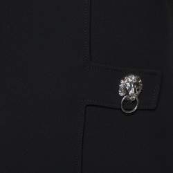 Versus Versace Black Crepe Logo Detail Sleeveless Mini Dress S