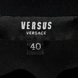 Versus Versace Black Crepe Logo Detail Sleeveless Mini Dress S