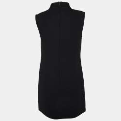Versus Versace Black Crepe Logo Detail Sleeveless Mini Dress S