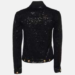 Versus Versace Black Denim Sequined Jacket S