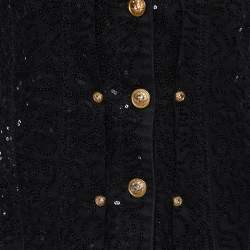 Versus Versace Black Denim Sequined Jacket S