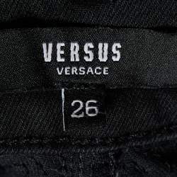 Versus Versace Black Sequined Denim Skinny Jeans S/Waist 28"