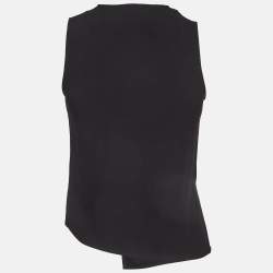 Versus Versace Black Crepe Asymmetric Wrap Top XS