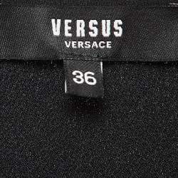 Versus Versace Black Crepe Asymmetric Wrap Top XS