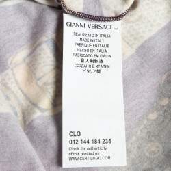 Pre Owned Versus Versace Burgundy/Yellow Printed Jersey Mini Dress L