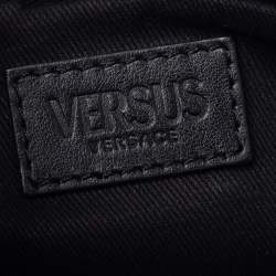 Versus Versace Black Python Effect Leather Chain Shoulder Bag