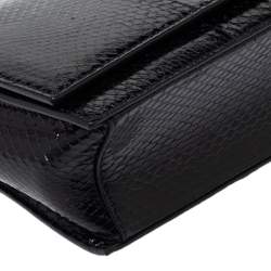 Versus Versace Black Python Effect Leather Chain Shoulder Bag
