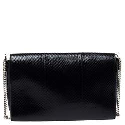 Versus Versace Black Python Effect Leather Chain Shoulder Bag