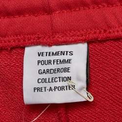 Vetements Red Cotton Knit Elasticized Waist  Sweatpants L