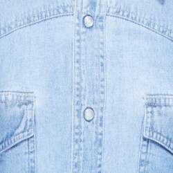 Vetements Blue Denim Print Cotton Long Sleeve Bodysuit S 