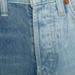 Pre Owned Vetements X Levi's Blue Two Tone Denim Straight Leg Jeans XS