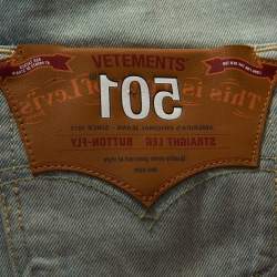 Pre Owned Vetements X Levi's Blue Two Tone Denim Straight Leg Jeans XS