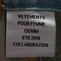 Pre Owned Vetements X Levi's Blue Two Tone Denim Straight Leg Jeans XS