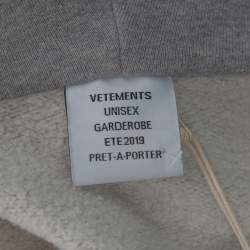 Pre Owned Vetements Grey Cotton Elbow Cutout Detail Zip Front Hoodie L