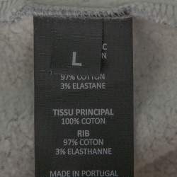 Pre Owned Vetements Grey Cotton Elbow Cutout Detail Zip Front Hoodie L