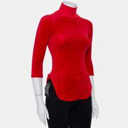 Vetements X Juicy Couture Red Velour Turtleneck Top M