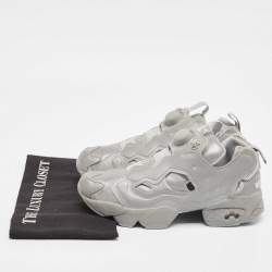Pre Owned Vetements Silver Reflected Fabric Instapump Fury 3M Low Top Sneakers Size 38.5