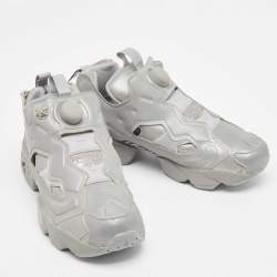 Pre Owned Vetements Silver Reflected Fabric Instapump Fury 3M Low Top Sneakers Size 38.5