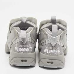 Pre Owned Vetements Silver Reflected Fabric Instapump Fury 3M Low Top Sneakers Size 38.5