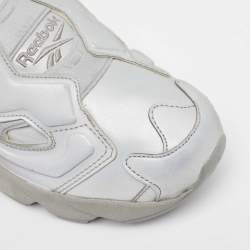 Pre Owned Vetements Silver Reflected Fabric Instapump Fury 3M Low Top Sneakers Size 38.5